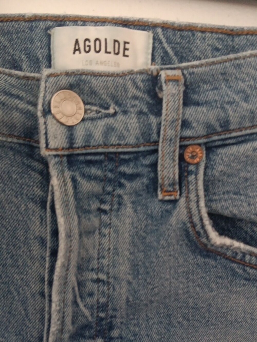 Agolde Riley Button Fly High Rise Cropped Jeans #3928 - Picture 3 of 7